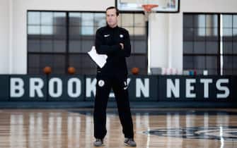 1044341490 BROOKLYN, NY - SEPTEMBER 27: Head Coach Kenny Atkinson of the Brooklyn Nets is seen during practice on September 27, 2018 at HSS Training Center in Brooklyn, New York. NOTE TO USER: User expressly acknowledges and agrees that, by downloading and or using this Photograph, user is consenting to the terms and conditions of the Getty Images License Agreement. Mandatory Copyright Notice: Copyright 2018 NBAE (Photo by Nathaniel S. Butler/NBAE via Getty Images)