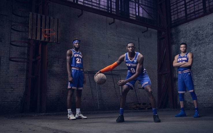 I giocatori dei Knicks sfoggiano le nuove Statement Edition New York Knicks