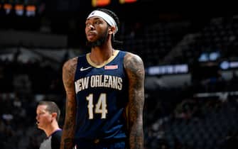 SAN ANTONIO, TX - OCTOBER 13: Brandon Ingram #14 of the New Orleans Pelicans looks on against the San Antonio Spurs during a pre-season game on October 13, 2019 at the AT&T Center in San Antonio, Texas. NOTE TO USER: User expressly acknowledges and agrees that, by downloading and or using this photograph, user is consenting to the terms and conditions of the Getty Images License Agreement. Mandatory Copyright Notice: Copyright 2019 NBAE (Photos by Logan Riely/NBAE via Getty Images)