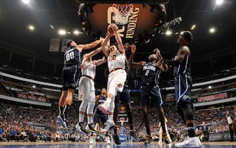 ORLANDO, FL - OCTOBER 23: Larry Nance Jr. #22 of the Cleveland Cavaliers rebounds the ball against the Orlando Magic on October 23, 2019 at Amway Center in Orlando, Florida. NOTE TO USER: User expressly acknowledges and agrees that, by downloading and or using this photograph, User is consenting to the terms and conditions of the Getty Images License Agreement. Mandatory Copyright Notice: Copyright 2019 NBAE (Photo by Fernando Medina/NBAE via Getty Images)
