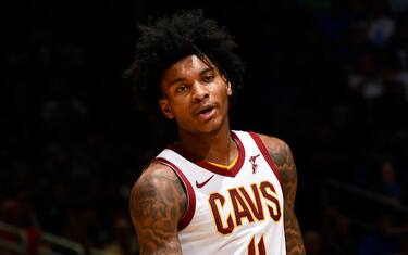 ORLANDO, FL - OCTOBER 23: Kevin Porter Jr. #4 of the Cleveland Cavaliers looks on during a game against the Orlando Magic on October 23, 2019 at Amway Center in Orlando, Florida. NOTE TO USER: User expressly acknowledges and agrees that, by downloading and or using this photograph, User is consenting to the terms and conditions of the Getty Images License Agreement. Mandatory Copyright Notice: Copyright 2019 NBAE (Photo by Fernando Medina/NBAE via Getty Images)