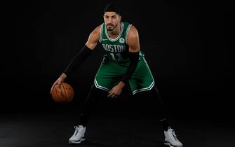 CANTON, MA - SEPTEMBER 30: Enes Kanter #11 of the Boston Celtics poses for a portrait on September 30, 2019 at High Output Studios in Canton, Massachusetts. NOTE TO USER: User expressly acknowledges and agrees that, by downloading and or using this photograph, User is consenting to the terms and conditions of the Getty Images License Agreement. Mandatory Copyright Notice: Copyright 2019 NBAE (Photo by Brian Babineau/NBAE via Getty Images)