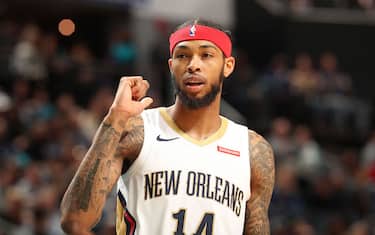 CHARLOTTE, NC - NOVEMBER 9: Brandon Ingram #14 of the New Orleans Pelicans looks on during the game against the Charlotte Hornets on November 9, 2019 at Spectrum Center in Charlotte, North Carolina. NOTE TO USER: User expressly acknowledges and agrees that, by downloading and or using this photograph, User is consenting to the terms and conditions of the Getty Images License Agreement.  Mandatory Copyright Notice:  Copyright 2019 NBAE (Photo by Kent Smith/NBAE via Getty Images) 