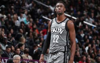 BROOKLYN, NY - NOVEMBER 4: Caris LeVert #22 of the Brooklyn Nets looks on during the game against the New Orleans Pelicans on November 4, 2019 at Barclays Center in Brooklyn, New York. NOTE TO USER: User expressly acknowledges and agrees that, by downloading and or using this Photograph, user is consenting to the terms and conditions of the Getty Images License Agreement. Mandatory Copyright Notice: Copyright 2019 NBAE (Photo by Nathaniel S. Butler/NBAE via Getty Images)