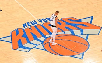 NEW YORK, NY - NOVEMBER 14: Kristaps Porzingis #6 of the Dallas Mavericks looks on during a game against the New York Knicks on November 14, 2019 at Madison Square Garden in New York City, New York.  NOTE TO USER: User expressly acknowledges and agrees that, by downloading and or using this photograph, User is consenting to the terms and conditions of the Getty Images License Agreement. Mandatory Copyright Notice: Copyright 2019 NBAE  (Photo by Jesse D. Garrabrant/NBAE via Getty Images)