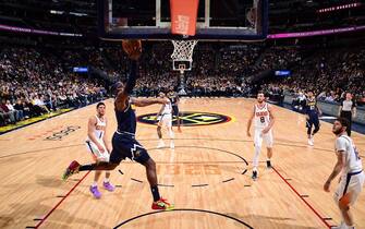 DENVER, CO - NOVEMBER 24: Paul Millsap #4 of the Denver Nuggets shoots the ball Phoenix Suns on November 24, 2019 at the Pepsi Center in Denver, Colorado. NOTE TO USER: User expressly acknowledges and agrees that, by downloading and/or using this Photograph, user is consenting to the terms and conditions of the Getty Images License Agreement. Mandatory Copyright Notice: Copyright 2019 NBAE (Photo by Garrett Ellwood/NBAE via Getty Images)