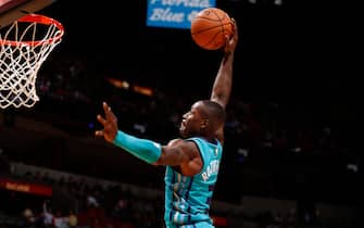 MIAMI, FL - NOVEMBER 25: Terry Rozier #3 of the Charlotte Hornets shoots the ball against the Miami Heat on November 25, 2019 at American Airlines Arena in Miami, Florida. NOTE TO USER: User expressly acknowledges and agrees that, by downloading and or using this Photograph, user is consenting to the terms and conditions of the Getty Images License Agreement. Mandatory Copyright Notice: Copyright 2019 NBAE (Photo by Issac Baldizon/NBAE via Getty Images)