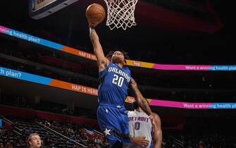 DETROIT, MI - NOVEMBER 25: Markelle Fultz #20 of the Orlando Magic dunks the ball against the Detroit Pistons on November 25, 2019 at Little Caesars Arena in Detroit, Michigan. NOTE TO USER: User expressly acknowledges and agrees that, by downloading and/or using this photograph, User is consenting to the terms and conditions of the Getty Images License Agreement. Mandatory Copyright Notice: Copyright 2019 NBAE (Photo by Chris Schwegler/NBAE via Getty Images)
