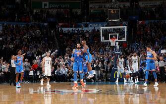 OKLAHOMA CITY, OK - NOVEMBER 29:  on November 29, 2019 at Chesapeake Energy Arena in Oklahoma City, Oklahoma. NOTE TO USER: User expressly acknowledges and agrees that, by downloading and or using this photograph, User is consenting to the terms and conditions of the Getty Images License Agreement. Mandatory Copyright Notice: Copyright 2019 NBAE (Photo by Zach Beeker/NBAE via Getty Images)