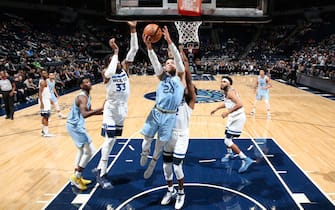 MINNEAPOLIS, MN -  DECEMBER 1: Dillon Brooks #24 of the Memphis Grizzlies drives to the basket during a game against the Minnesota Timberwolves on December 1, 2019 at Target Center in Minneapolis, Minnesota. NOTE TO USER: User expressly acknowledges and agrees that, by downloading and or using this Photograph, user is consenting to the terms and conditions of the Getty Images License Agreement. Mandatory Copyright Notice: Copyright 2019 NBAE (Photo by David Sherman/NBAE via Getty Images)