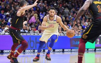PHILADELPHIA, PA - DECEMBER 07: Ben Simmons #25 of the Philadelphia 76ers drives against the Cleveland Cavaliers in the second half at Wells Fargo Center on December 7, 2019 in Philadelphia, Pennsylvania. The 76ers won 141-94.  NOTE TO USER: User expressly acknowledges and agrees that, by downloading and or using this photograph, User is consenting to the terms and conditions of the Getty Images License Agreement.  (Photo by Drew Hallowell/Getty Images)