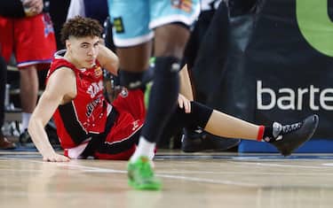 AUCKLAND, NEW ZEALAND - NOVEMBER 30: LaMelo Ball of the Hawks looks on after his shot was blocked by Sek Henry of the Breakers during the round 9 NBL match between the New Zealand Breakers and the Illawarra Hawks at Spark Arena on November 30, 2019 in Auckland, New Zealand. (Photo by Anthony Au-Yeung/Getty Images)