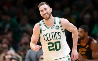 BOSTON, MASSACHUSETTS - DECEMBER 09: Gordon Hayward #20 of the Boston Celtics smiles during the second half of the game against the Cleveland Cavaliers at TD Garden on December 09, 2019 in Boston, Massachusetts. The Celtics defeat the Cavaliers 110-88. (Photo by Maddie Meyer/Getty Images)