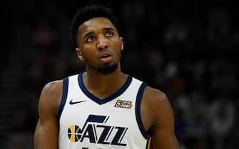 SALT LAKE CITY, UT - DECEMBER 09:  Donovan Mitchell #45 of the Utah Jazz in action during a game against the Oklahoma City Thunder at Vivint Smart Home Arena on December 9, 2019 in Salt Lake City, Utah. NOTE TO USER: User expressly acknowledges and agrees that, by downloading and/or using this photograph, user is consenting to the terms and conditions of the Getty Images License Agreement.  (Photo by Alex Goodlett/Getty Images)