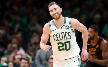 BOSTON, MASSACHUSETTS - DECEMBER 09: Gordon Hayward #20 of the Boston Celtics smiles during the second half of the game against the Cleveland Cavaliers at TD Garden on December 09, 2019 in Boston, Massachusetts. The Celtics defeat the Cavaliers 110-88. (Photo by Maddie Meyer/Getty Images)