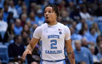 CHAPEL HILL, NORTH CAROLINA - NOVEMBER 20: Cole Anthony #2 of the North Carolina Tar Heels during their game against the Elon Phoenix at the Dean Smith Center on November 20, 2019 in Chapel Hill, North Carolina. North Carolina won 75-61. (Photo by Grant Halverson/Getty Images)