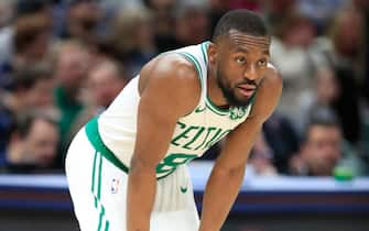 1193418794 INDIANAPOLIS, INDIANA - DECEMBER 11: Kemba Walker #8 of the Boston Celtics watches the action during the game against the Indiana Pacers at Bankers Life Fieldhouse on December 11, 2019 in Indianapolis, Indiana. NOTE TO USER: User expressly acknowledges and agrees that, by downloading and or using this photograph, User is consenting to the terms and conditions of the Getty Images License Agreement. (Photo by Andy Lyons/Getty Images)