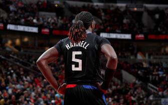 CHICAGO, IL - DECEMBER 14: A close up shot of Montrezl Harrell #5 of the LA Clippers during the game against the Chicago Bulls on December 14, 2019 at United Center in Chicago, Illinois. NOTE TO USER: User expressly acknowledges and agrees that, by downloading and or using this photograph, User is consenting to the terms and conditions of the Getty Images License Agreement. Mandatory Copyright Notice: Copyright 2019 NBAE (Photo by Jeff Haynes/NBAE via Getty Images)

