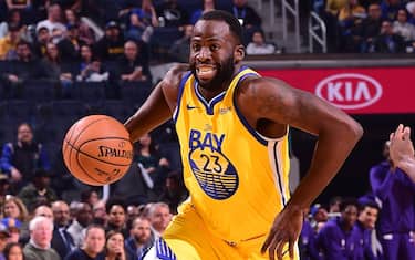 SAN FRANCISCO, CA - DECEMBER 15: Draymond Green #23 of the Golden State Warriors drives to the basket against the Sacramento Kings on December 15, 2019 at Chase Center in San Francisco, California. NOTE TO USER: User expressly acknowledges and agrees that, by downloading and or using this photograph, user is consenting to the terms and conditions of Getty Images License Agreement. Mandatory Copyright Notice: Copyright 2019 NBAE (Photo by Noah Graham/NBAE via Getty Images)