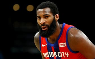 BOSTON, MASSACHUSETTS - DECEMBER 20: Andre Drummond #0 of the Detroit Pistons reacts after a teammate misses his pass during the first half against the Boston Celtics  at TD Garden on December 20, 2019 in Boston, Massachusetts. NOTE TO USER: User expressly acknowledges and agrees that, by downloading and or using this photograph, User is consenting to the terms and conditions of the Getty Images License Agreement. (Photo by Maddie Meyer/Getty Images)