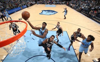 MEMPHIS, TN - DECEMBER 21: Jaren Jackson Jr. #13 of the Memphis Grizzlies shoots the ball against the Sacramento Kings on December 21, 2019 at FedExForum in Memphis, Tennessee. NOTE TO USER: User expressly acknowledges and agrees that, by downloading and or using this photograph, User is consenting to the terms and conditions of the Getty Images License Agreement. Mandatory Copyright Notice: Copyright 2019 NBAE (Photo by Joe Murphy/NBAE via Getty Images)
