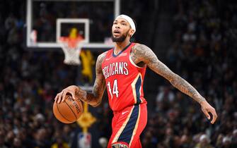 DENVER, CO - DECEMBER 25: Brandon Ingram #14 of the New Orleans Pelicans handles the ball during the game against the Denver Nuggets on December 25, 2019 at the Pepsi Center in Denver, Colorado. NOTE TO USER: User expressly acknowledges and agrees that, by downloading and/or using this Photograph, user is consenting to the terms and conditions of the Getty Images License Agreement. Mandatory Copyright Notice: Copyright 2019 NBAE (Photo by Garrett Ellwood/NBAE via Getty Images)