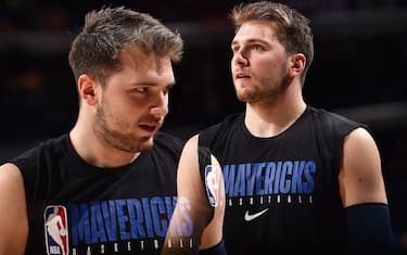 PHILADELPHIA, PA - DECEMBER 20: Luka Doncic #77 of the Dallas Mavericks warms up prior to a game against the Philadelphia 76ers on December 20, 2019 at the Wells Fargo Center in Philadelphia, Pennsylvania NOTE TO USER: User expressly acknowledges and agrees that, by downloading and/or using this Photograph, user is consenting to the terms and conditions of the Getty Images License Agreement. Mandatory Copyright Notice: Copyright 2019 NBAE (Photo by David Dow/NBAE via Getty Images)