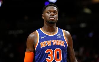 MIAMI, FLORIDA - DECEMBER 20:  Julius Randle #30 of the New York Knicks in action against the Miami Heat during the first half at American Airlines Arena on December 20, 2019 in Miami, Florida. NOTE TO USER: User expressly acknowledges and agrees that, by downloading and/or using this photograph, user is consenting to the terms and conditions of the Getty Images License Agreement.  (Photo by Michael Reaves/Getty Images)