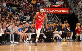 NEW ORLEANS, LA - DECEMBER 28: Brandon Ingram #14 of the New Orleans Pelicans seen during the game against the Indiana Pacers on December 28, 2019 at the Smoothie King Center in New Orleans, Louisiana. NOTE TO USER: User expressly acknowledges and agrees that, by downloading and or using this Photograph, user is consenting to the terms and conditions of the Getty Images License Agreement. Mandatory Copyright Notice: Copyright 2019 NBAE (Photo by Layne Murdoch Jr./NBAE via Getty Images)