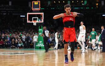 1197397065 BOSTON, MASSACHUSETTS - JANUARY 03: Trae Young #11 of the Atlanta Hawks reacts at the end of the game against the Boston Celtics at TD Garden on January 03, 2020 in Boston, Massachusetts. The Celtics defeat the Hawks 109-106. (Photo by Maddie Meyer/Getty Images)