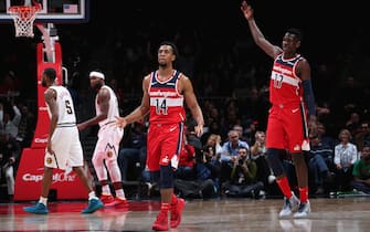 WASHINGTON, DC -¬† JANUARY 4: Ish Smith #14 of the Washington Wizards reacts to play against the Denver Nuggets on January 4, 2020 at Capital One Arena in Washington, DC. NOTE TO USER: User expressly acknowledges and agrees that, by downloading and or using this Photograph, user is consenting to the terms and conditions of the Getty Images License Agreement. Mandatory Copyright Notice: Copyright 2020 NBAE (Photo by Ned Dishman/NBAE via Getty Images)