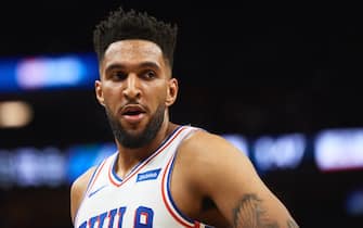 MINNEAPOLIS, MN - MARCH 30: Jonah Bolden #43 of the Philadelphia 76ers looks on during the game against the Minnesota Timberwolves on March 30, 2019 at the Target Center in Minneapolis, Minnesota. NOTE TO USER: User expressly acknowledges and agrees that, by downloading and or using this Photograph, user is consenting to the terms and conditions of the Getty Images License Agreement. (Photo by Hannah Foslien/Getty Images)