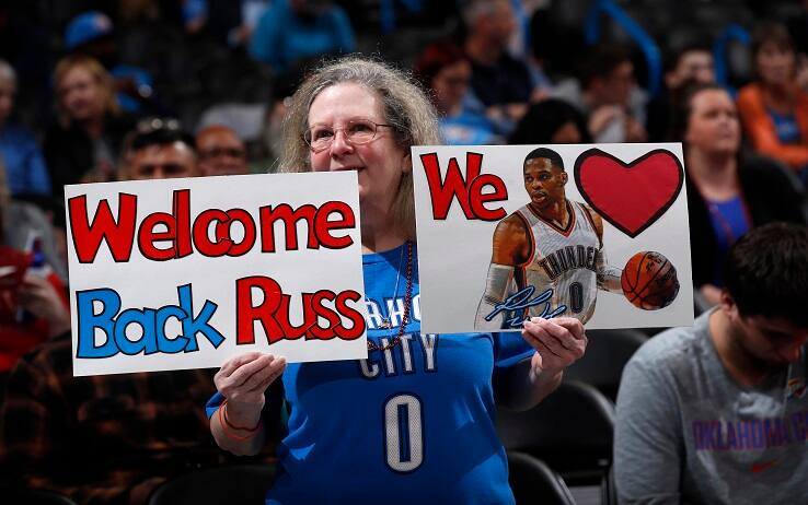 NBA, il ritorno di Westbrook a OKC: 'Mi sono sentito a ...