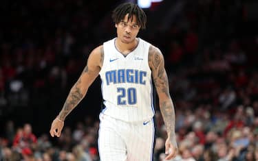 PORTLAND, OREGON - DECEMBER 20: Markelle Fultz #20 of the Orlando Magic reacts in the third quarter against the Portland Trail Blazers during their game at Moda Center on December 20, 2019 in Portland, Oregon. NOTE TO USER: User expressly acknowledges and agrees that, by downloading and or using this photograph, User is consenting to the terms and conditions of the Getty Images License Agreement (Photo by Abbie Parr/Getty Images)