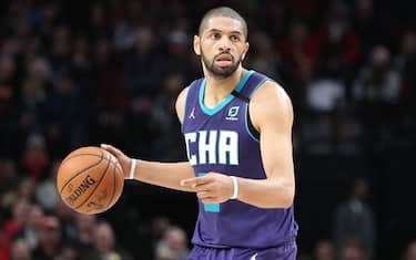 PORTLAND, OREGON - JANUARY 13: Nicolas Batum #5 of the Charlotte Hornets handles the ball in the fourth quarter against the Portland Trail Blazers during their game at Moda Center on January 13, 2020 in Portland, Oregon. (Photo by Abbie Parr/Getty Images)