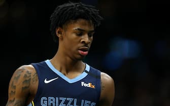 BOSTON, MASSACHUSETTS - JANUARY 22: Ja Morant #12 of the Memphis Grizzlies looks on during the game against the Boston Celtics  at TD Garden on January 22, 2020 in Boston, Massachusetts. (Photo by Maddie Meyer/Getty Images)