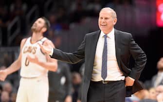 CLEVELAND, OHIO - JANUARY 23: Head coach John Beilein of the Cleveland Cavaliers reacts to a call during the second half against the Washington Wizards at Rocket Mortgage Fieldhouse on January 23, 2020 in Cleveland, Ohio. The Wizards defeated the Cavaliers 124-112. NOTE TO USER: User expressly acknowledges and agrees that, by downloading and/or using this photograph, user is consenting to the terms and conditions of the Getty Images License Agreement. (Photo by Jason Miller/Getty Images)