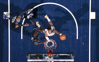 MINNEAPOLIS, MN -  JANUARY 27: Buddy Hield #24 of the Sacramento Kings shoots the ball against the Minnesota Timberwolves on January 27, 2020 at Target Center in Minneapolis, Minnesota. NOTE TO USER: User expressly acknowledges and agrees that, by downloading and or using this Photograph, user is consenting to the terms and conditions of the Getty Images License Agreement. Mandatory Copyright Notice: Copyright 2020 NBAE (Photo by David Sherman/NBAE via Getty Images)