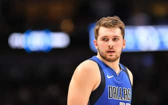 DALLAS, TX - JANUARY 4: Luka Doncic #77 of the Dallas Mavericks looks on during the game against the Charlotte Hornets on January 4, 2020 at the American Airlines Center in Dallas, Texas. NOTE TO USER: User expressly acknowledges and agrees that, by downloading and or using this photograph, User is consenting to the terms and conditions of the Getty Images License Agreement. Mandatory Copyright Notice: Copyright 2020 NBAE (Photo by Glenn James/NBAE via Getty Images)