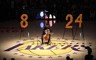 LOS ANGELES, CA - JANUARY 31: Ben Hong performs during the honoring of Kobe Bryant before the game on January 31, 2020 at STAPLES Center in Los Angeles, California. NOTE TO USER: User expressly acknowledges and agrees that, by downloading and/or using this Photograph, user is consenting to the terms and conditions of the Getty Images License Agreement. Mandatory Copyright Notice: Copyright 2020 NBAE (Photo by Adam Pantozzi/NBAE via Getty Images)