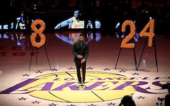 LOS ANGELES, CALIFORNIA - JANUARY 31:  Usher performs during the Los Angeles Lakers pregame ceremony to honor Kobe Bryant before the game against the Portland Trail Blazers at Staples Center on January 31, 2020 in Los Angeles, California. (Photo by Kevork Djansezian/Getty Images)