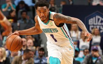 CHARLOTTE, NC - FEBRUARY 3: Malik Monk #1 of the Charlotte Hornets handles the ball against the Orlando Magic on February 3, 2020 at Spectrum Center in Charlotte, North Carolina. NOTE TO USER: User expressly acknowledges and agrees that, by downloading and or using this photograph, User is consenting to the terms and conditions of the Getty Images License Agreement. Mandatory Copyright Notice: Copyright 2020 NBAE (Photo by Kent Smith/NBAE via Getty Images)