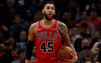 CHICAGO, ILLINOIS - JANUARY 02: Denzel Valentine #45 of the Chicago Bulls plays during the game against the Utah Jazz at United Center on January 02, 2020 in Chicago, Illinois. NOTE TO USER: User expressly acknowledges and agrees that, by downloading and or using this photograph, User is consenting to the terms and conditions of the Getty Images License Agreement. (Photo by Nuccio DiNuzzo/Getty Images)