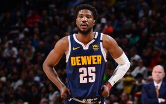 DENVER, CO - FEBRUARY 4: Malik Beasley #25 of the Denver Nuggets looks on during the game against the Portland Trail Blazers on February 4, 2020 at the Pepsi Center in Denver, Colorado. NOTE TO USER: User expressly acknowledges and agrees that, by downloading and/or using this Photograph, user is consenting to the terms and conditions of the Getty Images License Agreement. Mandatory Copyright Notice: Copyright 2020 NBAE (Photo by Bart Young/NBAE via Getty Images)