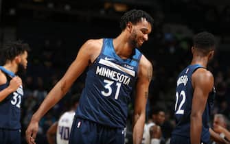MINNEAPOLIS, MN -  JANUARY 27: Keita Bates-Diop #31 of the Minnesota Timberwolves smiles during a game against the Sacramento Kings on January 27, 2020 at Target Center in Minneapolis, Minnesota. NOTE TO USER: User expressly acknowledges and agrees that, by downloading and or using this Photograph, user is consenting to the terms and conditions of the Getty Images License Agreement. Mandatory Copyright Notice: Copyright 2020 NBAE (Photo by David Sherman/NBAE via Getty Images)