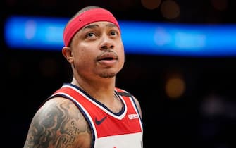 WASHINGTON, DC - JANUARY 30: Isaiah Thomas #4 of the Washington Wizards looks on in the second half against the Charlotte Hornets at Capital One Arena on January 30, 2020 in Washington, DC. NOTE TO USER: User expressly acknowledges and agrees that, by downloading and or using this photograph, User is consenting to the terms and conditions of the Getty Images License Agreement. (Photo by Patrick McDermott/Getty Images)