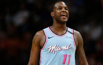 MIAMI, FLORIDA - JANUARY 28:  Dion Waiters #11 of the Miami Heat reacts against the Boston Celtics during the first half at American Airlines Arena on January 28, 2020 in Miami, Florida. NOTE TO USER: User expressly acknowledges and agrees that, by downloading and/or using this photograph, user is consenting to the terms and conditions of the Getty Images License Agreement.  (Photo by Michael Reaves/Getty Images)