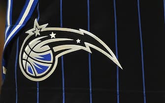 MILWAUKEE, WISCONSIN - DECEMBER 28:  A detailed view of the Orlando Magic logo during a game between the Milwaukee Bucks and the Orlando Magic at Fiserv Forum on December 28, 2019 in Milwaukee, Wisconsin. NOTE TO USER: User expressly acknowledges and agrees that, by downloading and or using this photograph, User is consenting to the terms and conditions of the Getty Images License Agreement. (Photo by Stacy Revere/Getty Images)