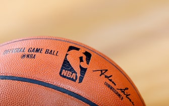 INDIANAPOLIS, IN - NOVEMBER 6: Detail view of official NBA game ball with logo and commissioner Adam Silver signature as the Indiana Pacers play a game against the Miami Heat at Bankers Life Fieldhouse on November 6, 2015 in Indianapolis, Indiana. The Pacers defeated the Heat 90-87. NOTE TO USER: User expressly acknowledges and agrees that, by downloading and or using the photograph, User is consenting to the terms and conditions of the Getty Images License Agreement. (Photo by Joe Robbins/Getty Images) 