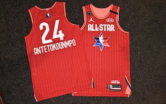 CHICAGO, IL - FEBRUARY 12: The Giannis Antetokounmpo All Star top during the Uniform Shoot on Wednesday, February 12, 2020 at the United Center in Chicago, Illinois. NOTE TO USER: User expressly acknowledges and agrees that, by downloading and or using this Photograph, user is consenting to the terms and conditions of the Getty Images License Agreement. Mandatory Copyright Notice: Copyright 2020 NBAE (Photo by David Dow/NBAE via Getty Images)